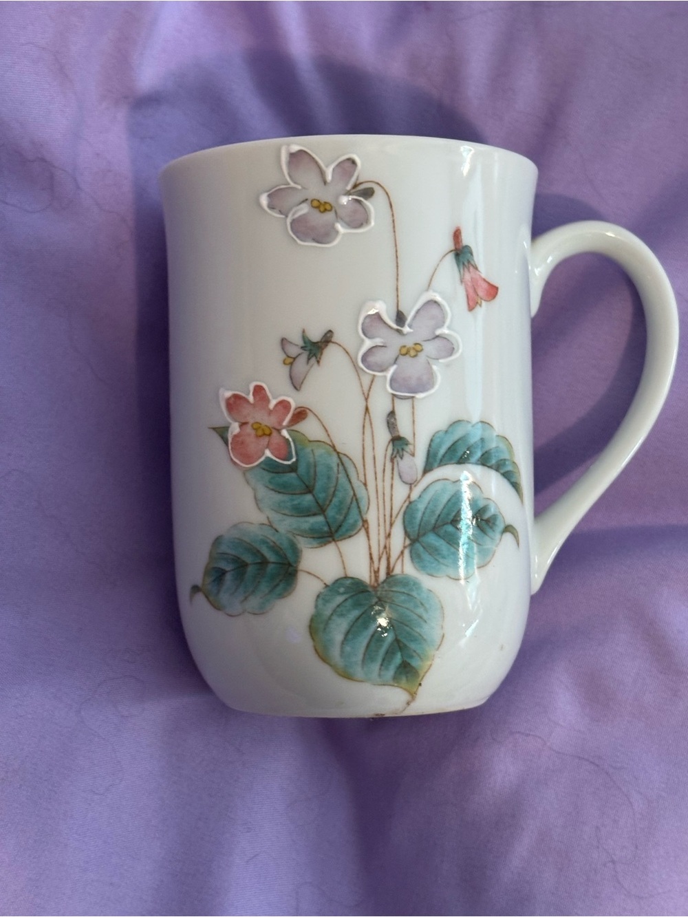 Vintage Otagiri Japan Violet Floral Mug